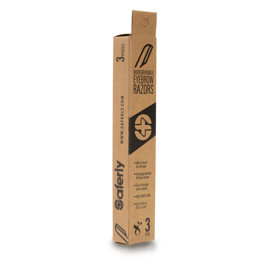 Saferly Biodegradable Eyebrow Razors — Box of 3 - Ultimate Beauty