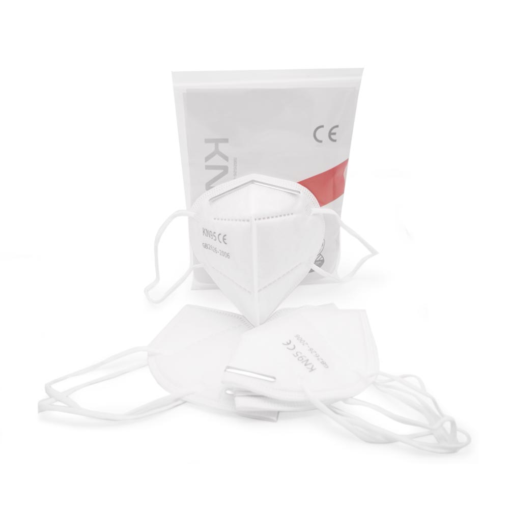 Pack of 5 KN95 Disposable Face Masks with masks shown out of bag