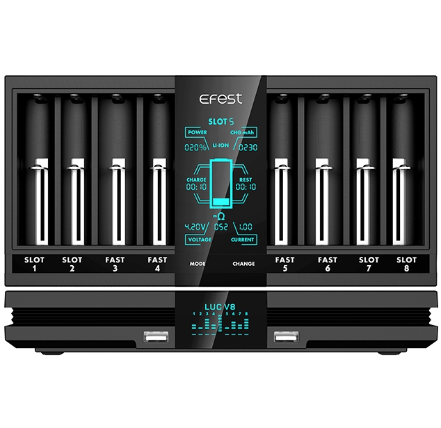 Efest LUC V8 8-Port Studio Battery Charger - Ultimate Beauty