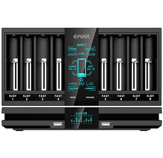 Efest LUC V8 8-Port Studio Battery Charger - Ultimate Beauty